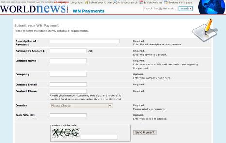Website for payment processing.